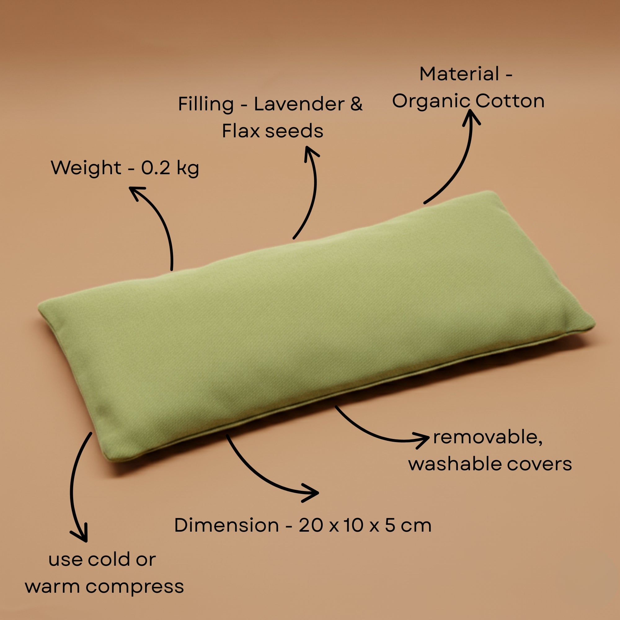 Organic cotton lavender filled eye pillow perfect for yoga and meditation with handmade pouch