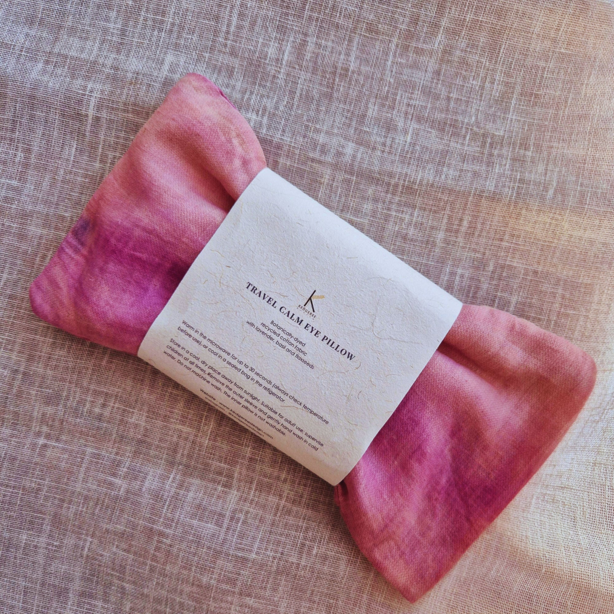 Botanically Dyed | Travel Calm Eye Pillow – Lavender & Basil Filling