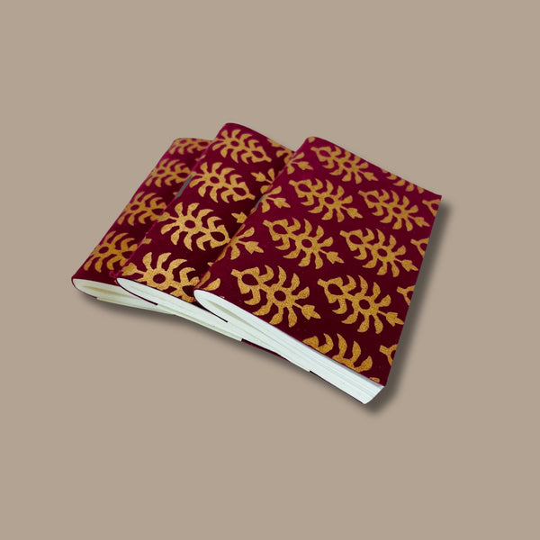 Handmade Block-Printed Travel  Mini Journal (set of 3)