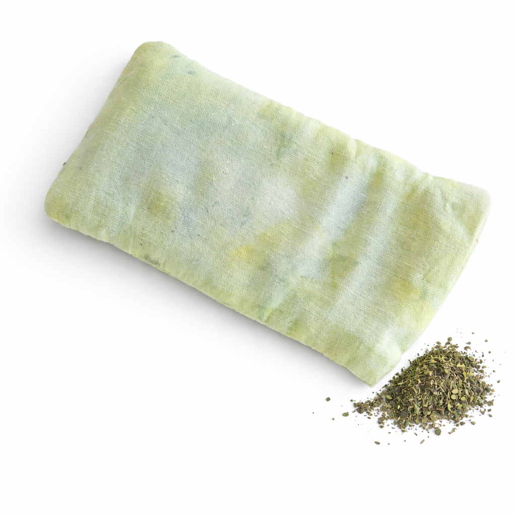 Botanically Dyed Travel Eye pillow on a white background