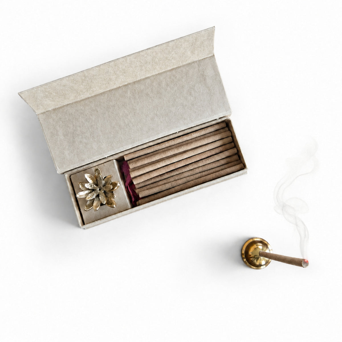 Sandalwood Travel Dhoop Sticks with Brass Holder