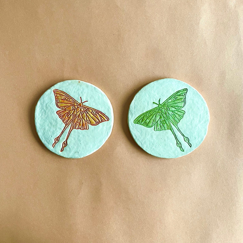 Eco-friendly Paper Mache Coasters - Set of 2