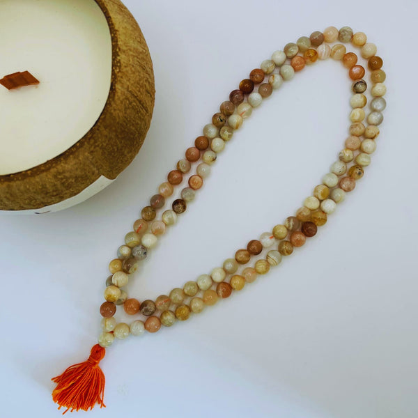 Moonstone Mala and Bracelet Set