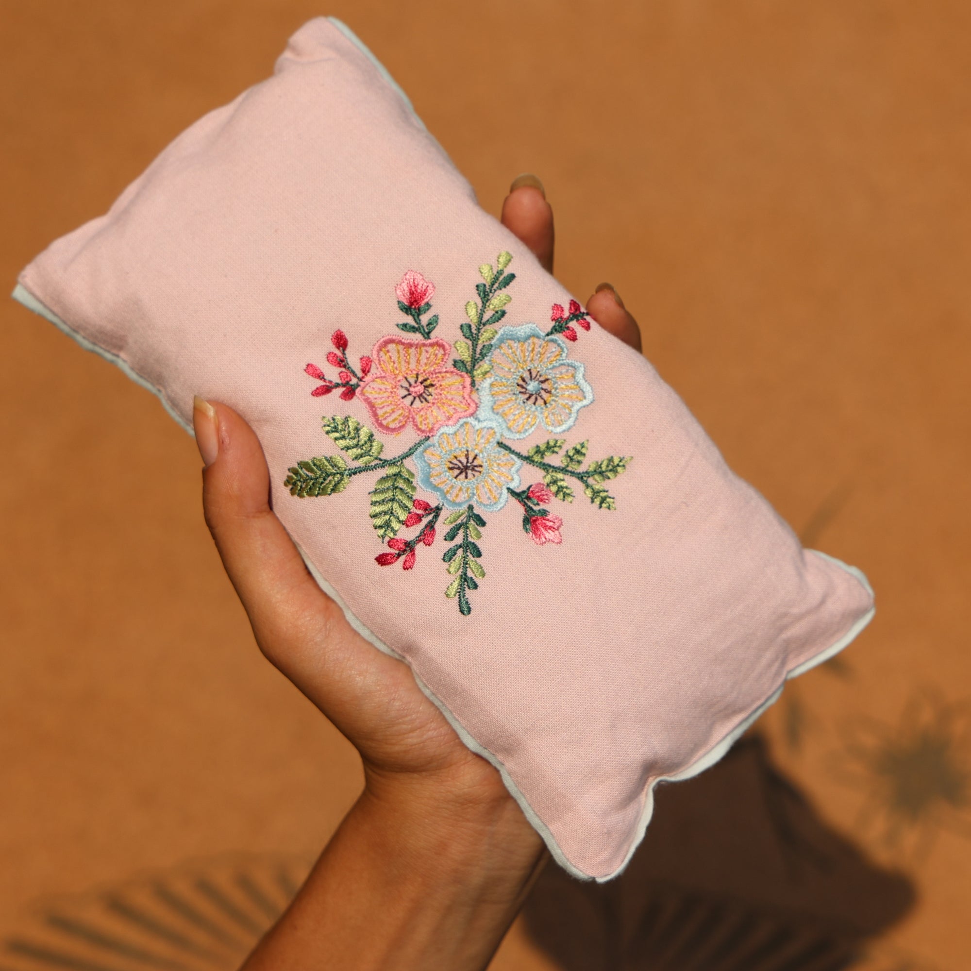 Pink Embroidered Eye Pillow