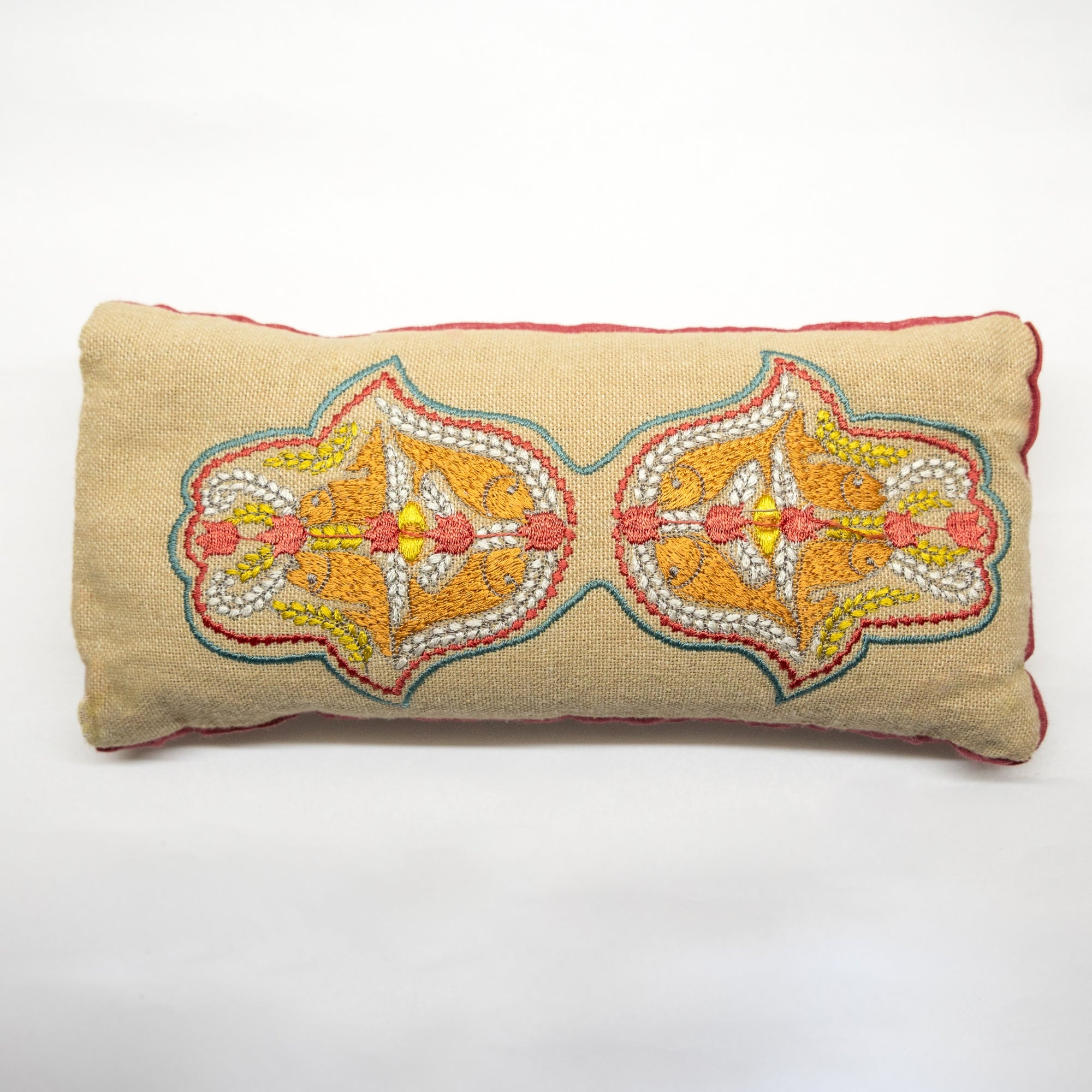 Beige Embroidered Eye Pillow