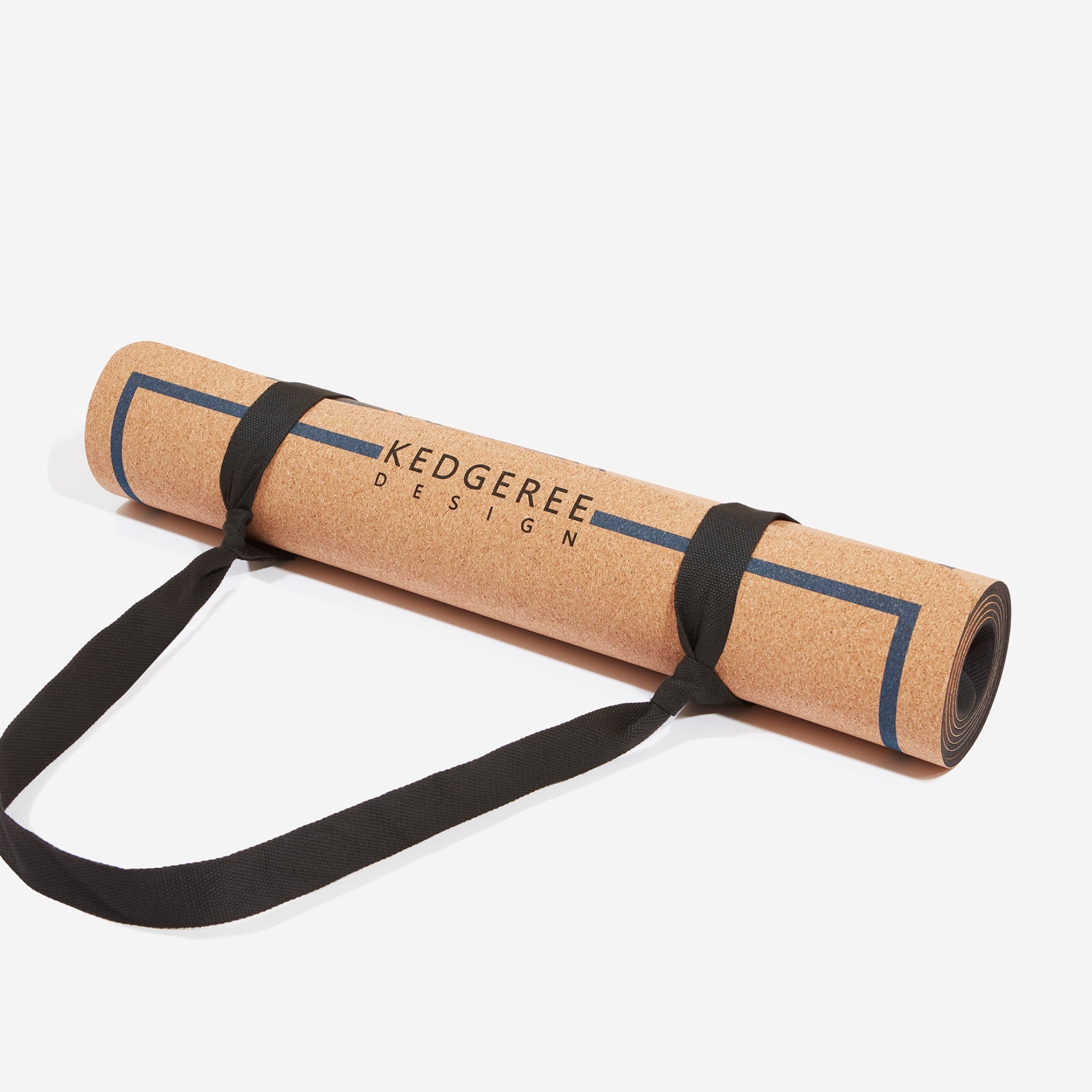 Eco cork yoga mat 3mm rolled with strap – compact, sustainable, and easy to carry for yoga on the go.