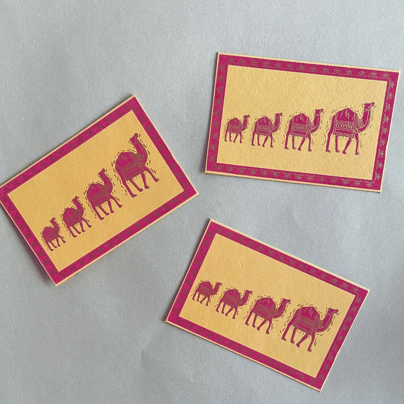 Set of 3 Handcrafted Camel Cards – A Tribute to Rajasthan