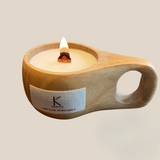 Plant based Oak Wood Candle with Green tea, Bergamot, Lemongrass fragrance