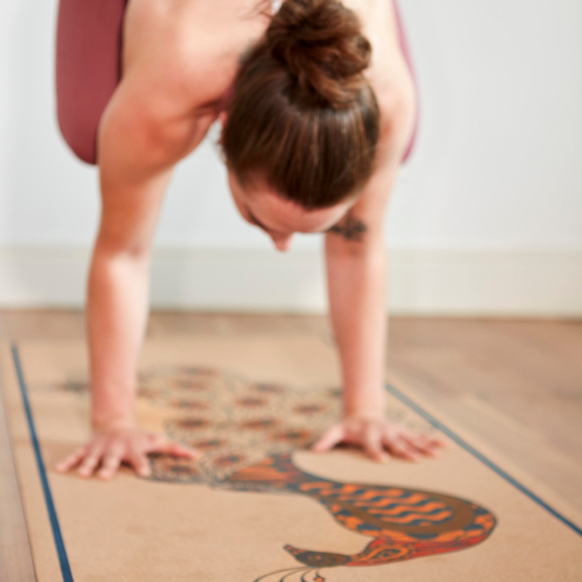 The Luxe Peacock Cork Yoga Mat
