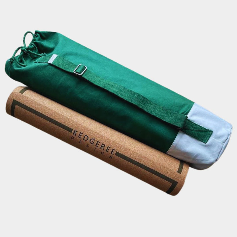 Bird Cork Yoga Mat with Green Eco-friendly Canvas Bag