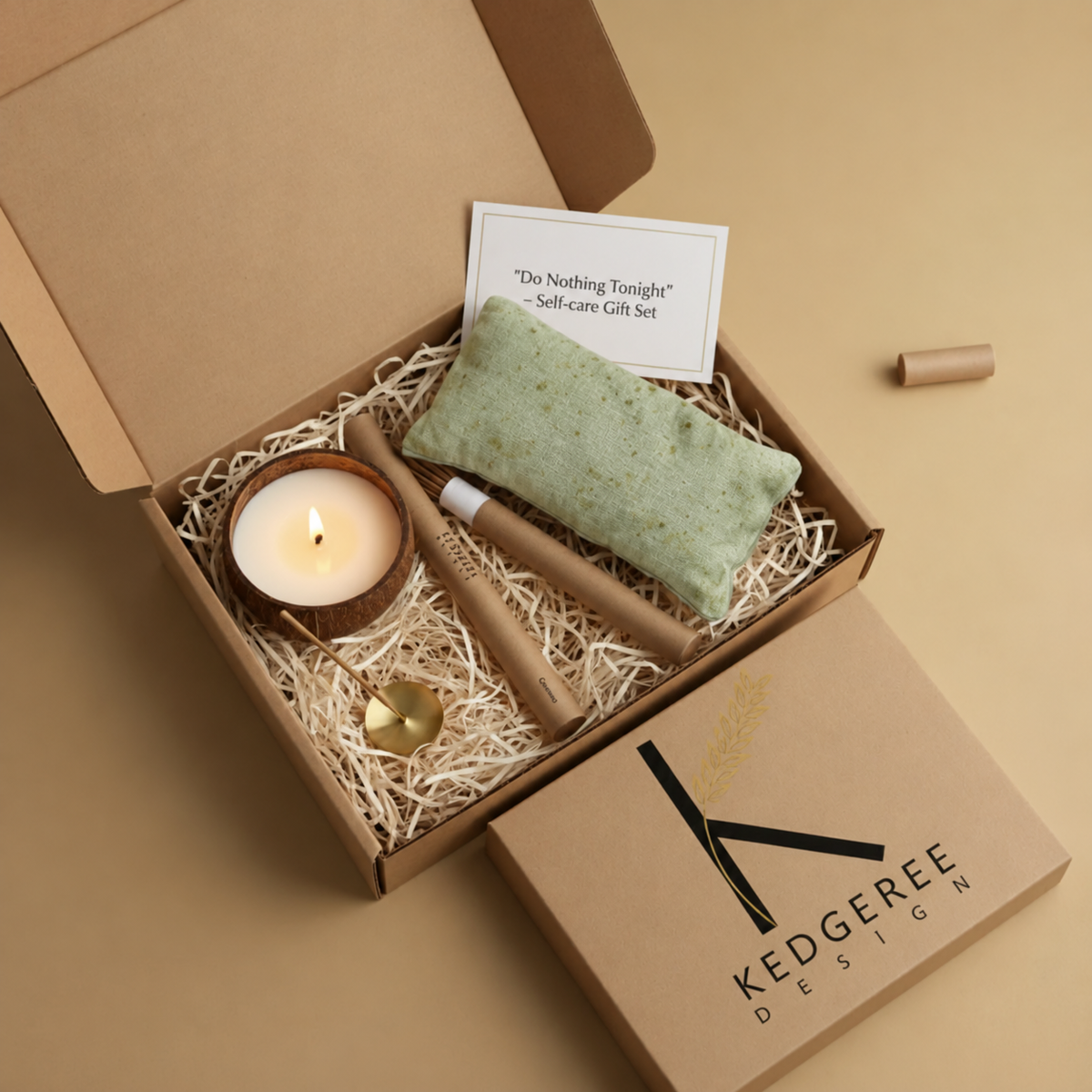 Do Nothing Tonight – Self-Care Kit | Coconut Candle, Incense, and Eye Pillow Gift Set