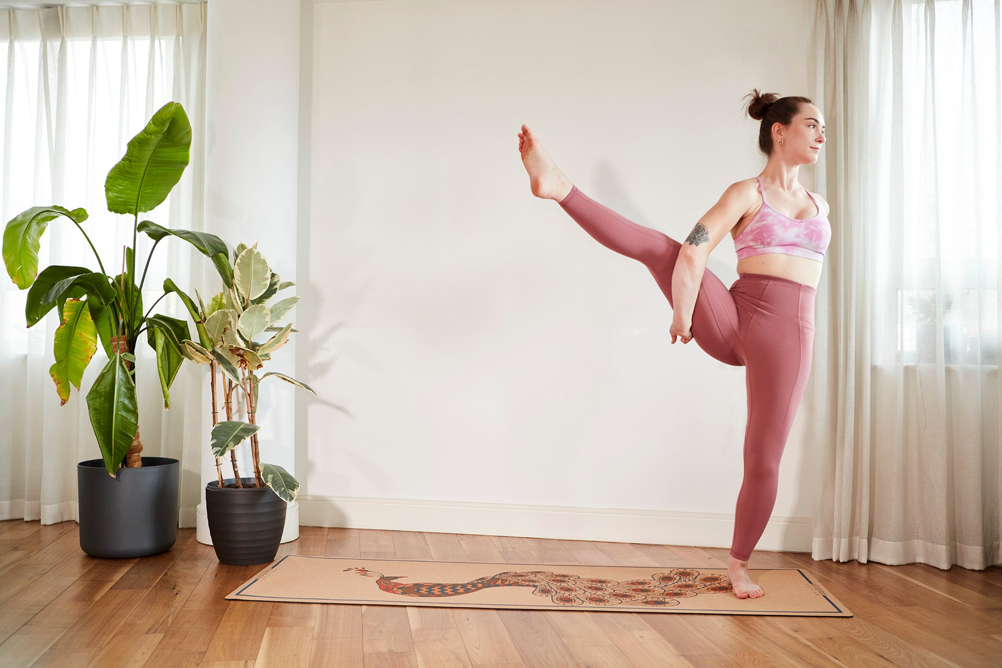 The Luxe Peacock Cork Yoga Mat