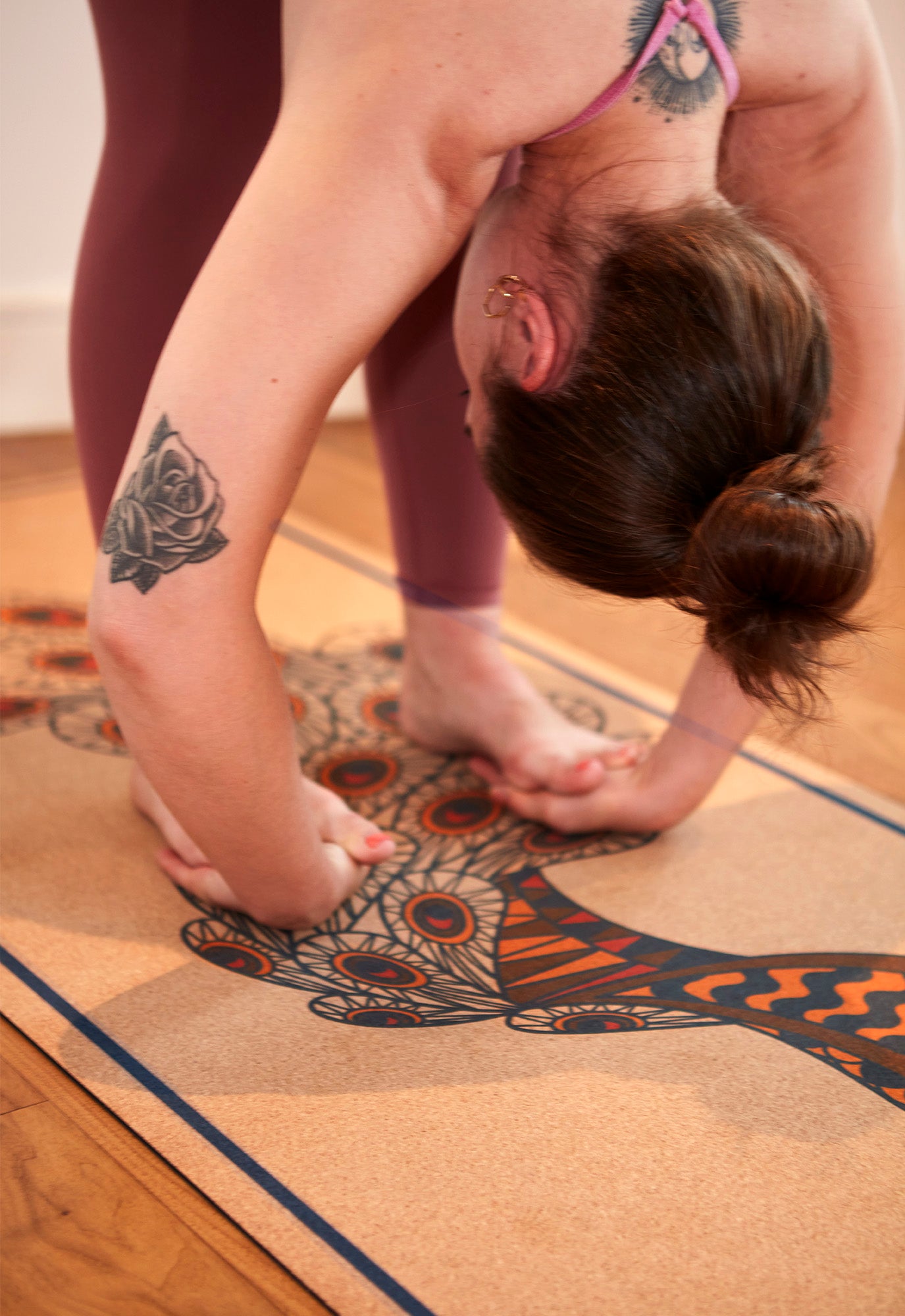 The Luxe Peacock Cork Yoga Mat