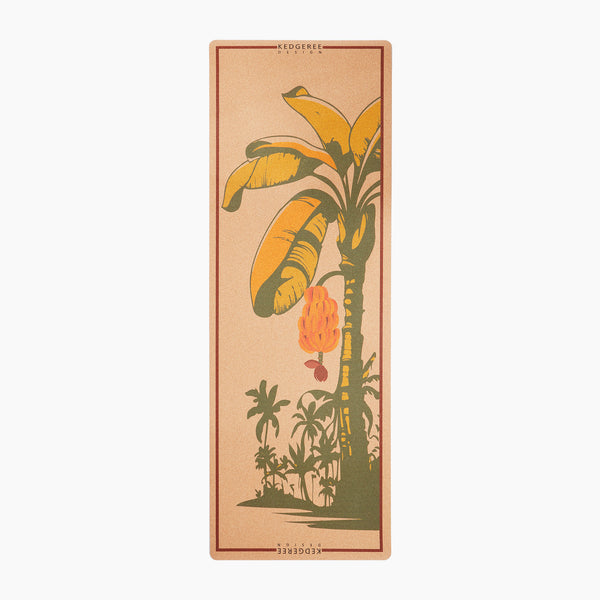 Sustainable Cork Yoga Mat with a Unique Banana Blossom Design