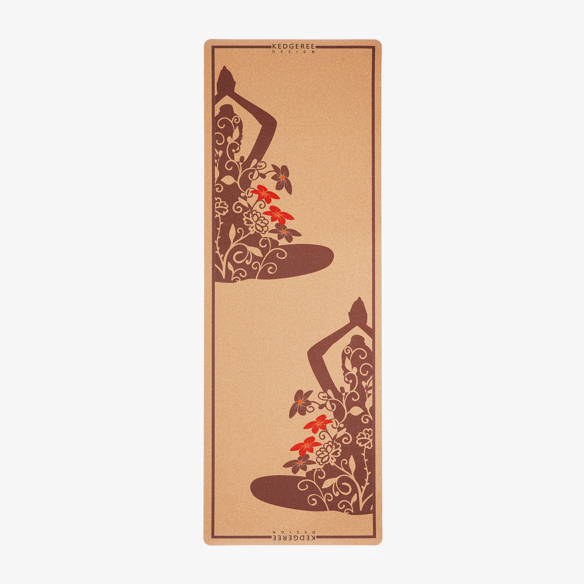 Girl using a cork yoga mat for her daily yoga practice