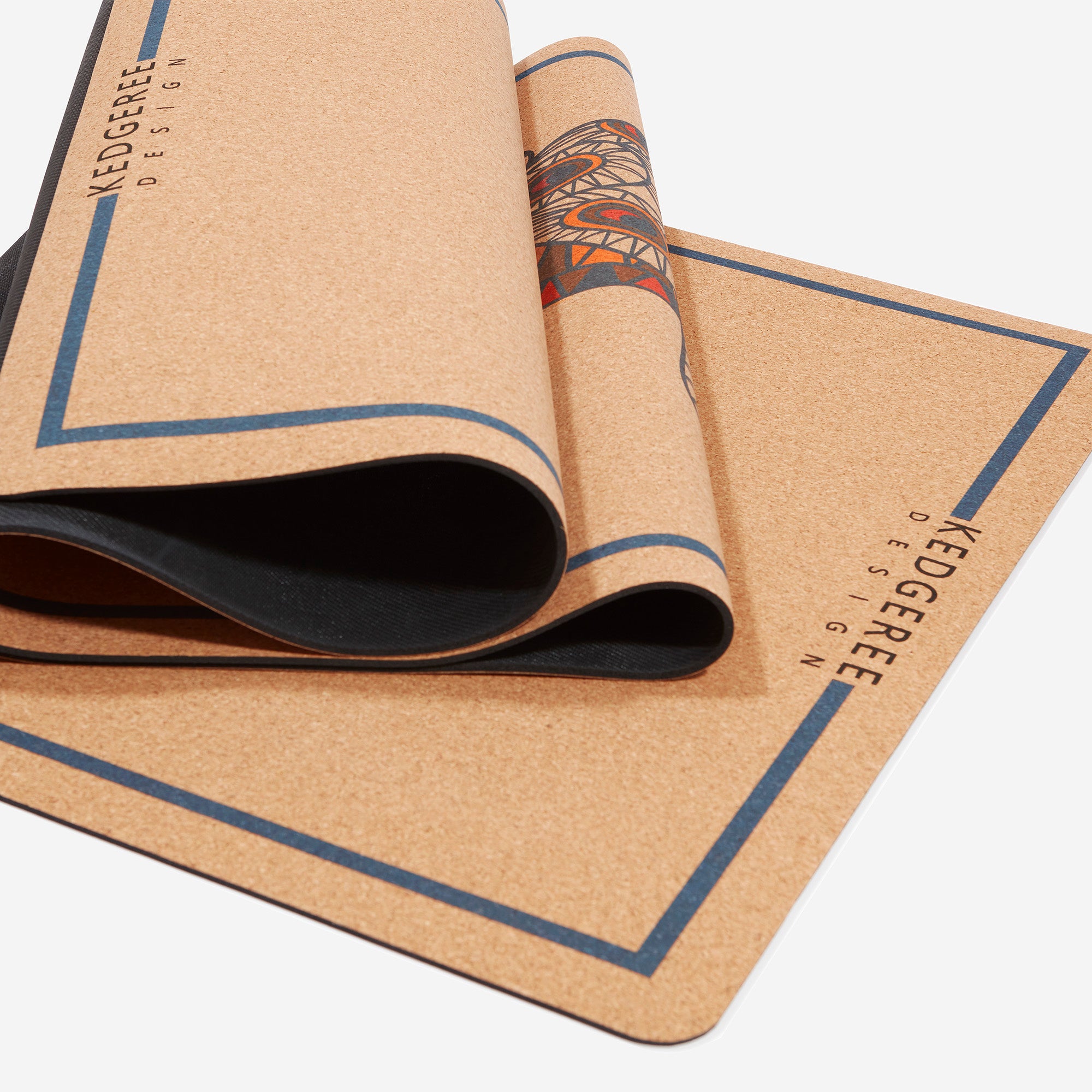 Peacock Cork Yoga Mat with Enhanced Sweat Grip