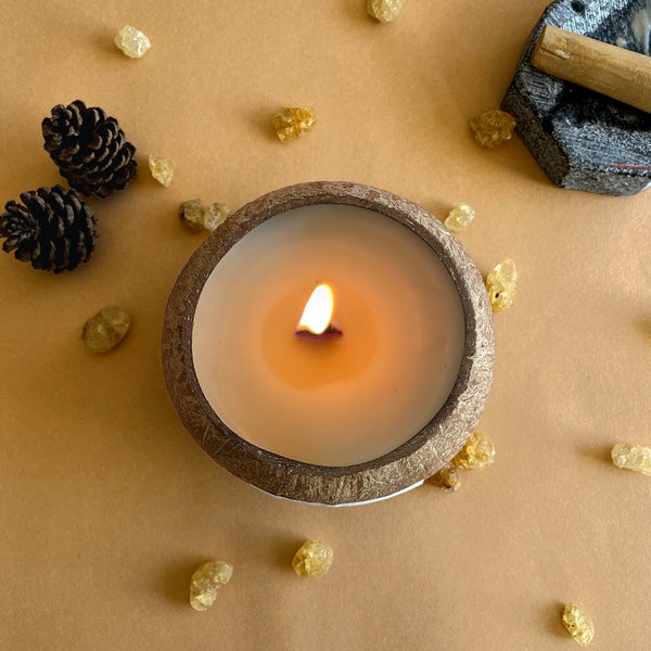 Morning Meditation Coconut Shell Candle