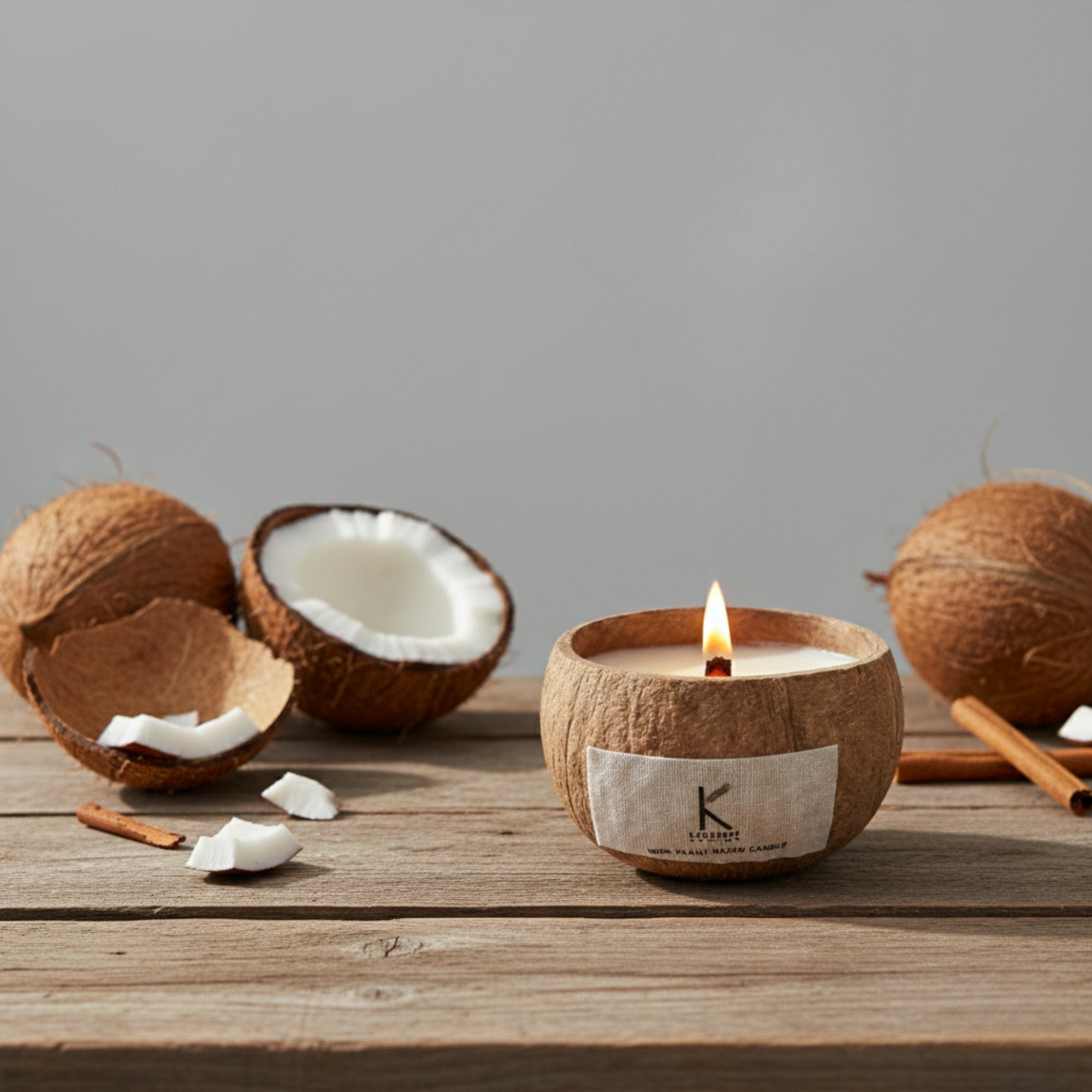 Vegan soy & coconut wax candle — virgin coconut and coconut milk