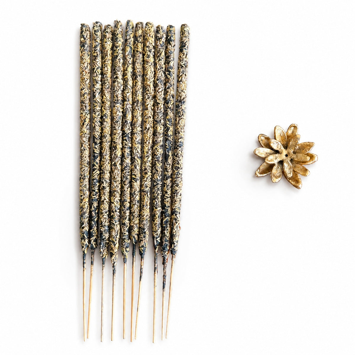 Eucalyptus hand rolled clean burn incense sticks comes with a lotus brass incense holder