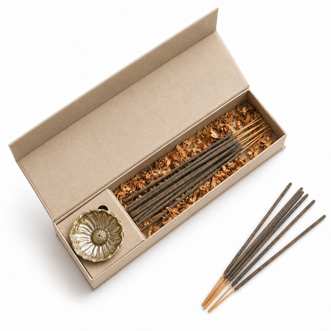 Premium Oudh Incense Sticks with Brass Holder